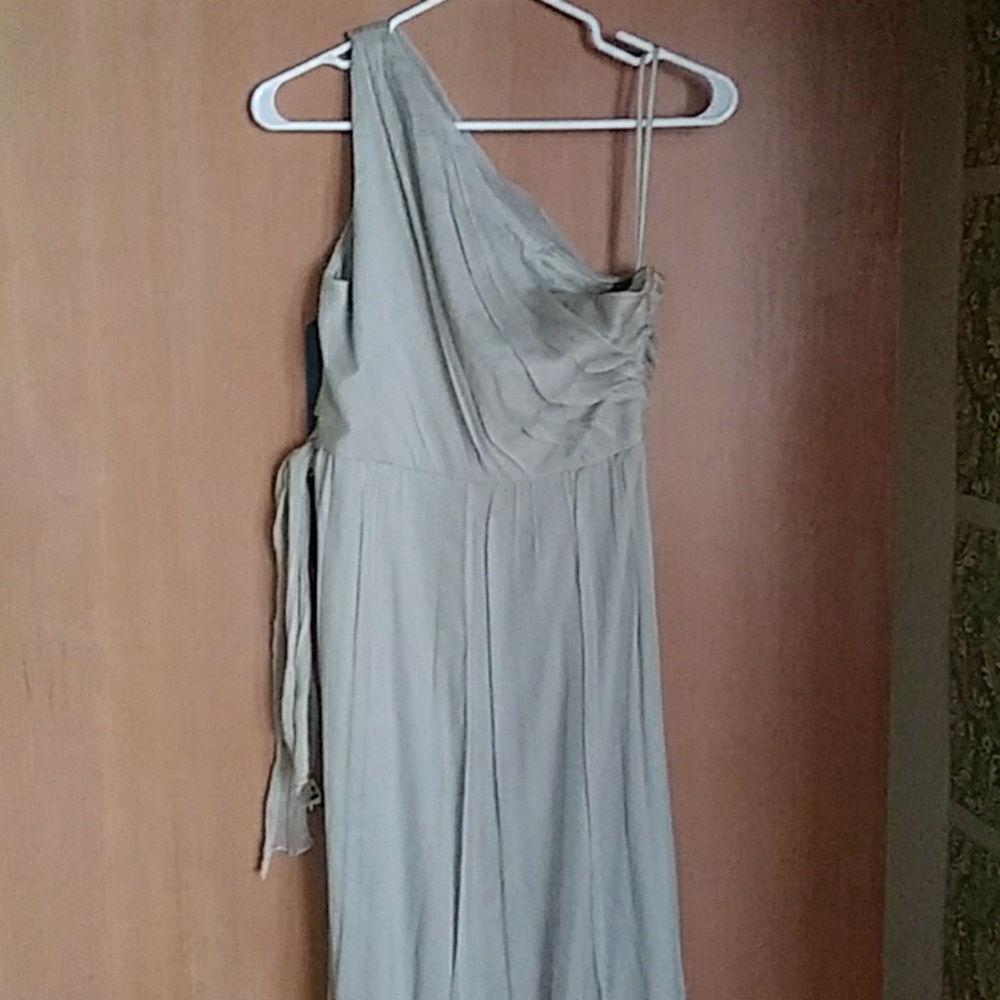 Amsale one shoulder chiffon gown